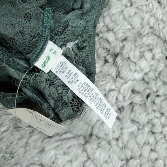 Aerie Sunflower Lace Padded Racerback Bralette Dark Green Size XS - Picture 5 of 5